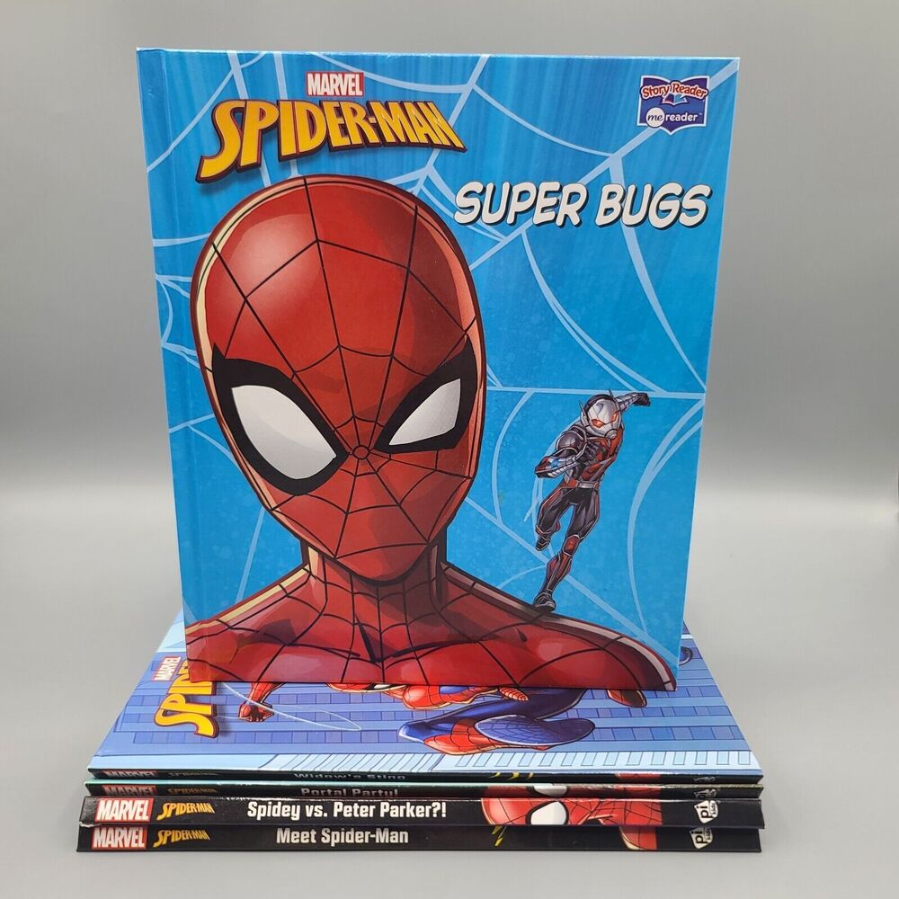 Marvel Spiderman Story Reader Hardcover Books Lot Of 5